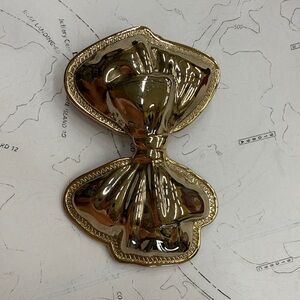 VINTAGE Gold Bow Belt Buckle HEAVY